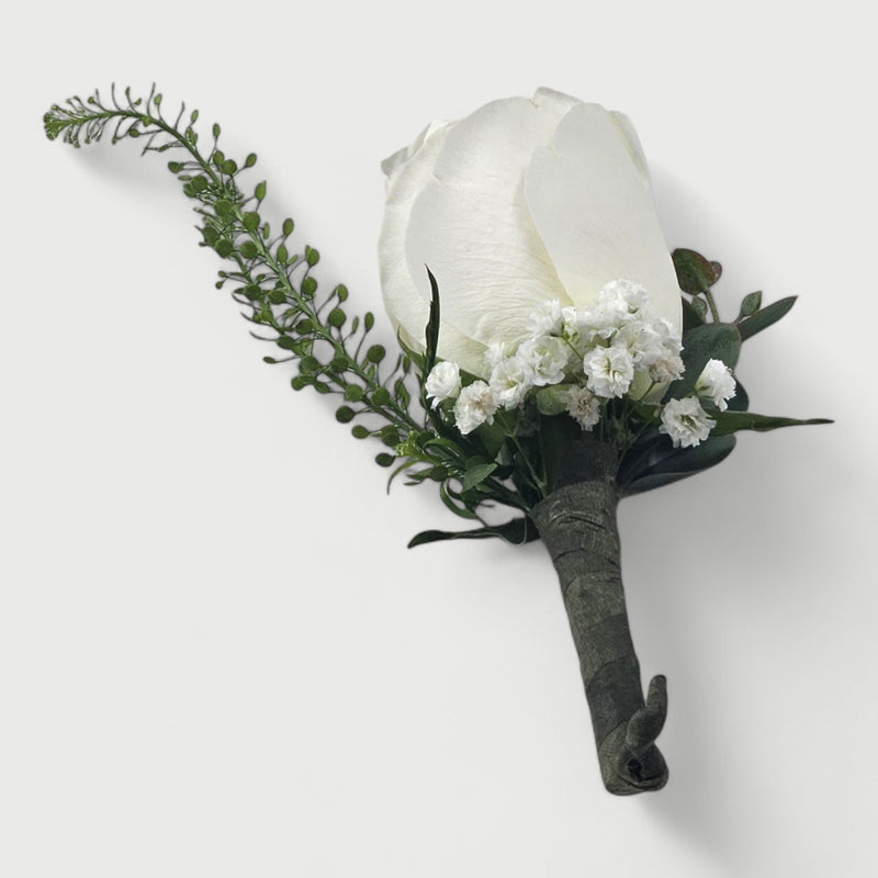 Pure White Rose Boutonniere