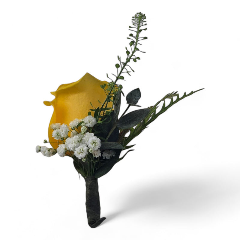 Golden Yellow Rose Boutonniere