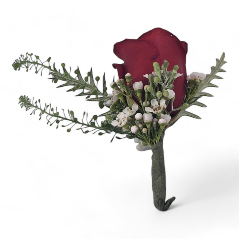 Timeless Red Rose Boutonniere