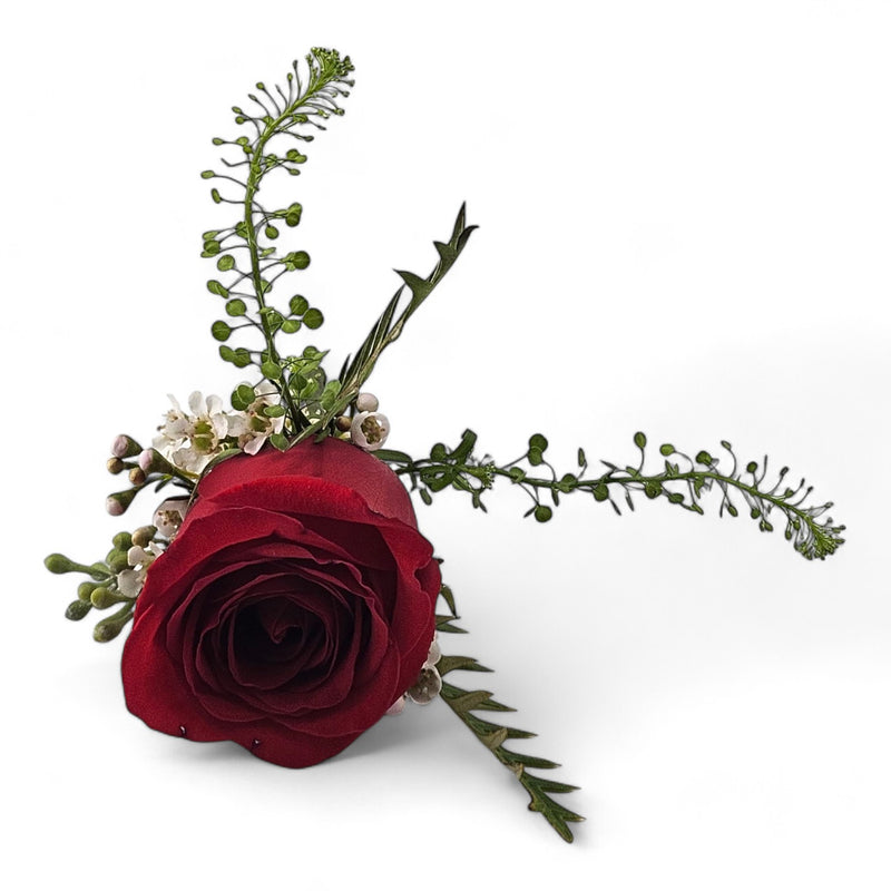 Timeless Red Rose Boutonniere