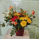 Golden Ember Cube Bouquet