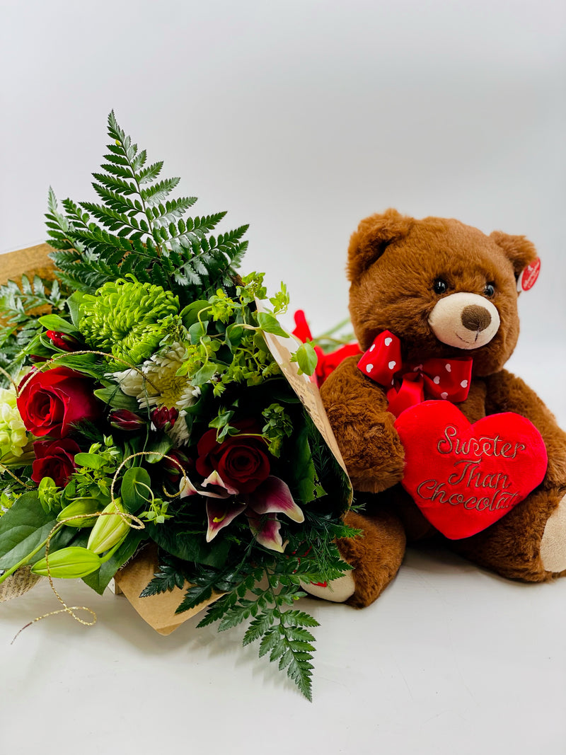 Bouquet and Cuddle Bear